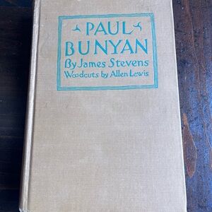 Paul Bunyan by James Stevens Hardcover Book - Tan Cover with Teal Title